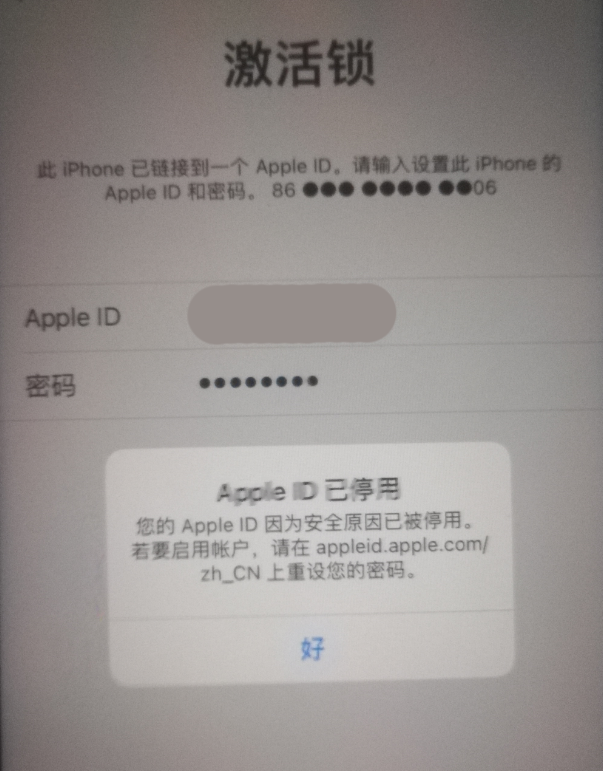 临夏县苹果手机维修分享iPhone 12 出现提示“Apple ID 已停用”怎么办 